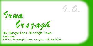 irma orszagh business card