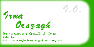 irma orszagh business card